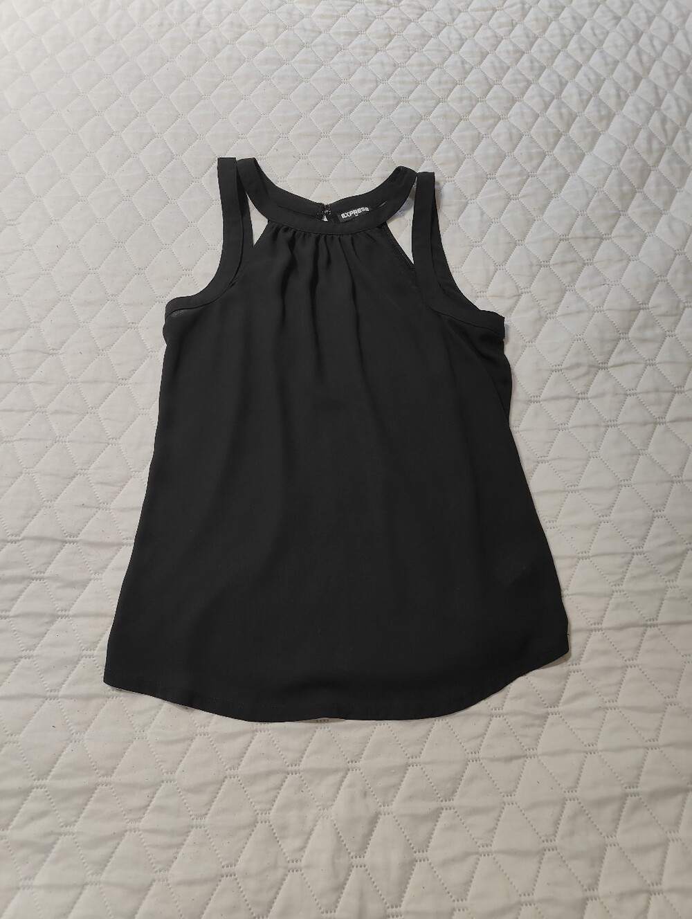 Express Black Sleeveless Blouse Size XS Keyhole Back - Picture 2 of 4